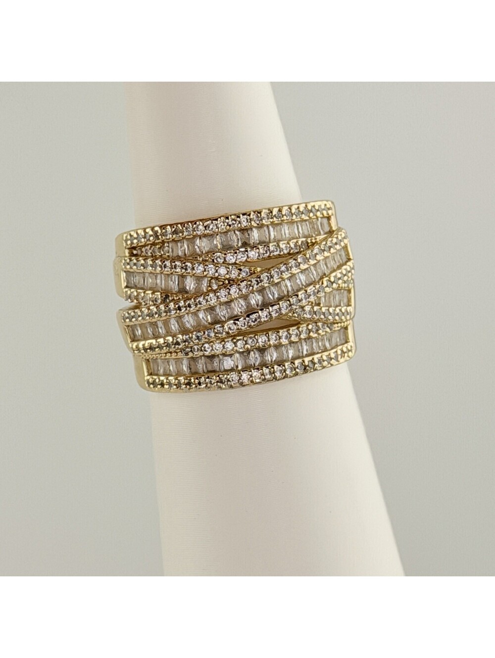 Bomb Party April Ring Sz 9.5 RG62422 "Bound To Be Yours" Clear Cz on Yellow Gold